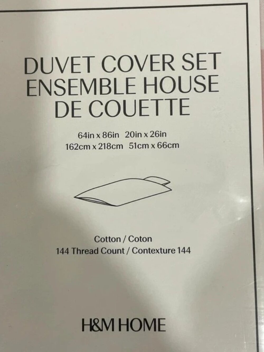 H&M Home Twin Pink Striped Cotton Duvet Cover Set NWT - Picture 2 of 5
